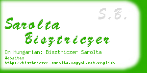 sarolta bisztriczer business card